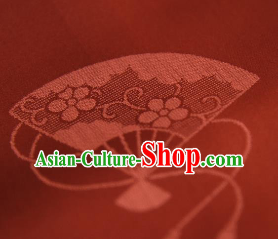 Traditional Japanese Kimono Nishijin Pure Silk Fabric Asian Japan Jacinth Brocade Material