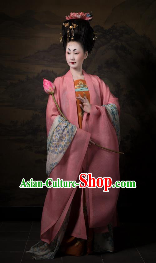 China Traditional Tang Dynasty Imperial Consort Historical Clothing Ancient Court Woman Hanfu Dress Costumes Full Set