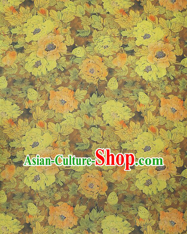 China Traditional Qipao Dress Gambiered Guangdong Gauze Classical Ginger Silk Fabric