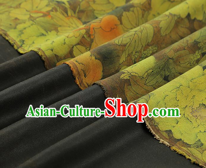 China Traditional Qipao Dress Gambiered Guangdong Gauze Classical Ginger Silk Fabric