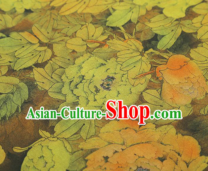 China Traditional Qipao Dress Gambiered Guangdong Gauze Classical Ginger Silk Fabric