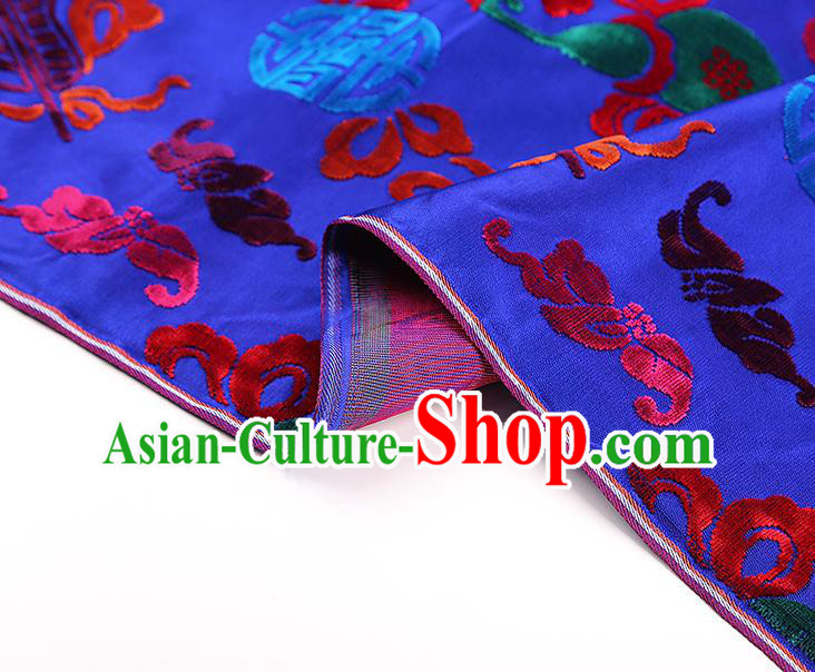 China Traditional Lucky Pattern Purple Brocade Cloth Classical Qipao Dress Jacquard Silk Fabric