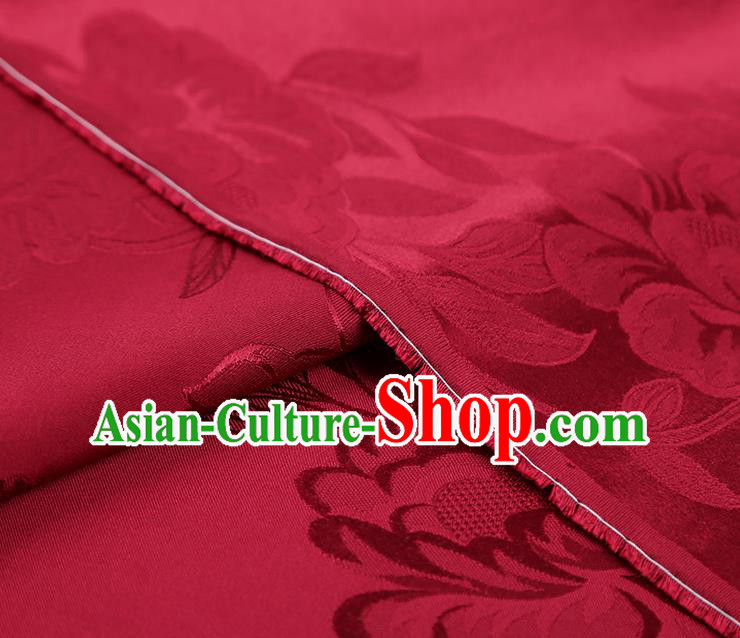 China Jacquard Red Silk Fabric Asian Cheongsam Gambiered Guangdong Gauze Traditional Brocade Fabric