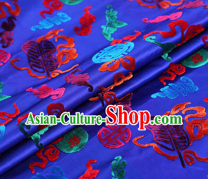 China Traditional Lucky Pattern Purple Brocade Cloth Classical Qipao Dress Jacquard Silk Fabric