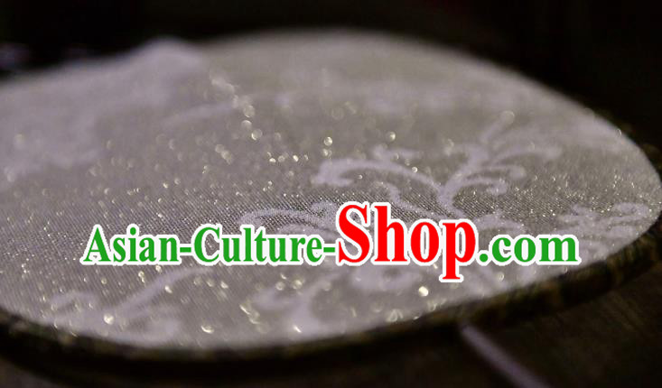 China Traditional Beige Silk Fan Ancient Ming Dynasty Court Fan Handmade Princess Palace Fan