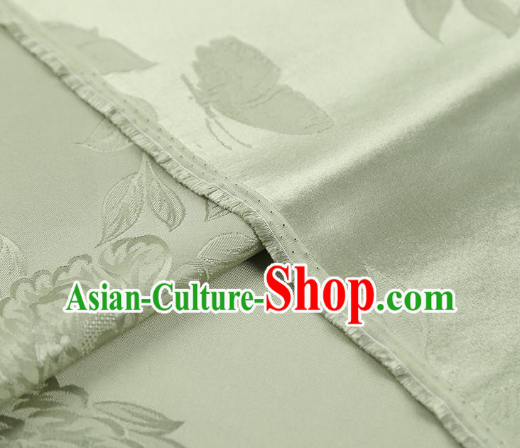 Asian Jacquard Fabric China Traditional Light Green Silk Fabric Cheongsam Gambiered Guangdong Gauze