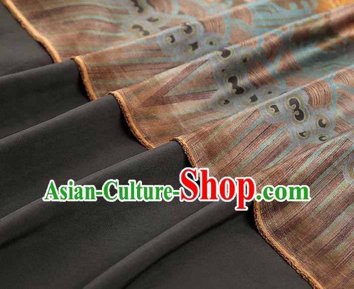 China Classical Dragon Phoenix Pattern Silk Fabric Gambiered Guangdong Gauze Traditional Cheongsam Golden Brocade