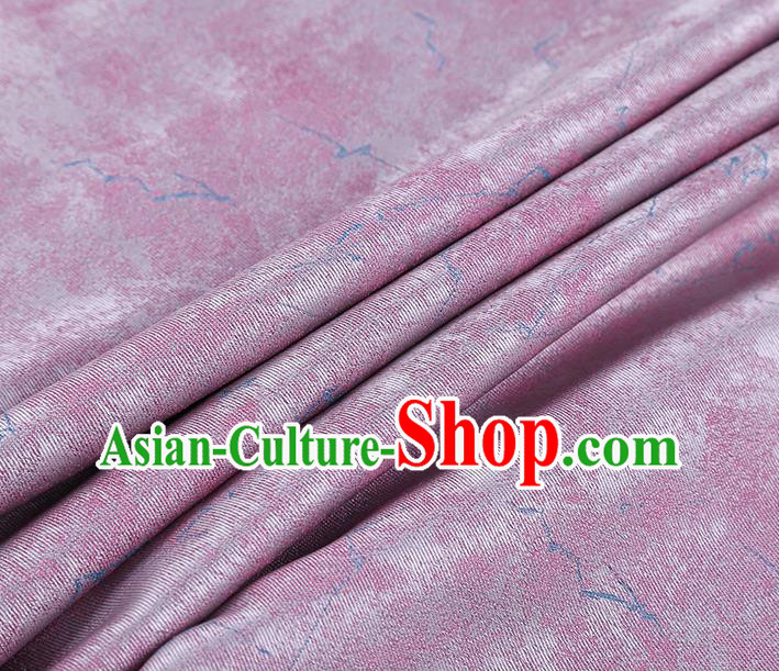 China Classical Cheongsam Lilac Silk Fabric Traditional Qipao Dress Song Brocade Drapery