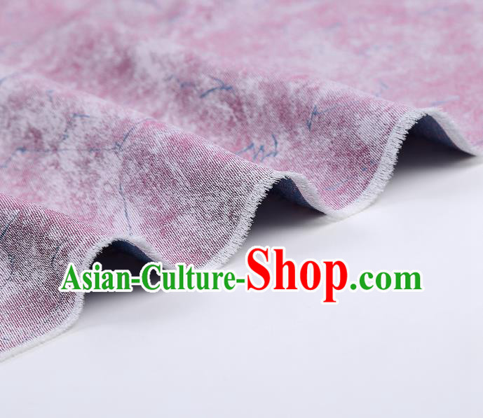 China Classical Cheongsam Lilac Silk Fabric Traditional Qipao Dress Song Brocade Drapery