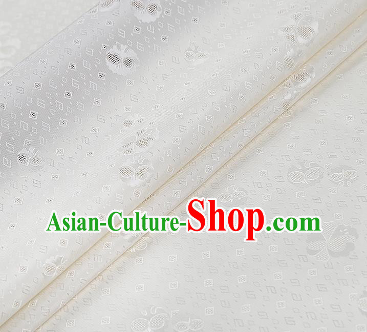 China Classical Cheongsam White Silk Fabric Traditional Tang Suit Brocade Drapery