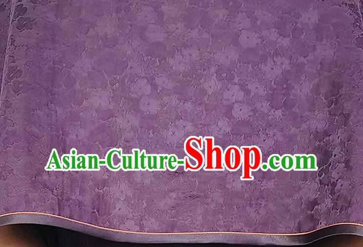 Asian Chinese Classical Old Shanghai Cheongsam Costume Traditional Deep Purple Silk Qipao Dress