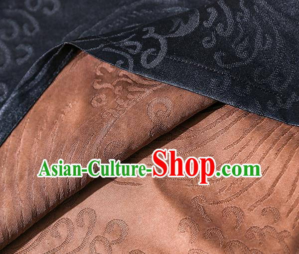 China Traditional Tang Suit Upper Outer Garment Classical Hand Painting Peony Black Silk Blouse