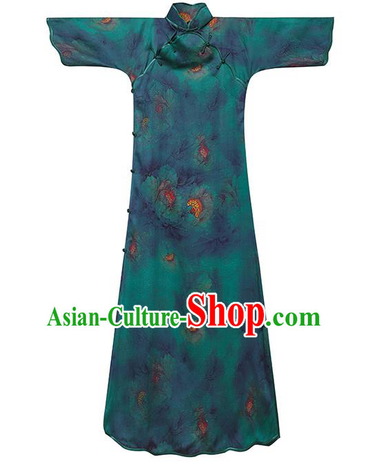 Asian Chinese Traditional Short Sleeve Silk Qipao Dress Classical Young Lady Cheongsam Clothing