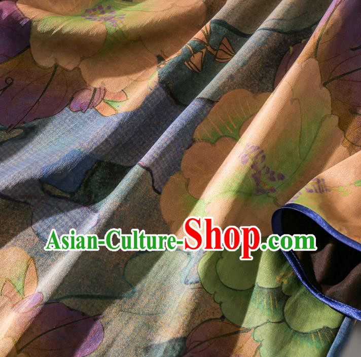 Asian Chinese Classical Camellia Pattern Cheongsam Traditional Silk Long Qipao Dress Female Clothing