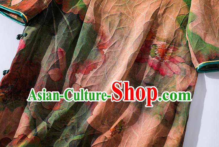 Asian Chinese National Shanghai Beauty Clothing Traditional Qipao Dress Classical Silk Cheongsam