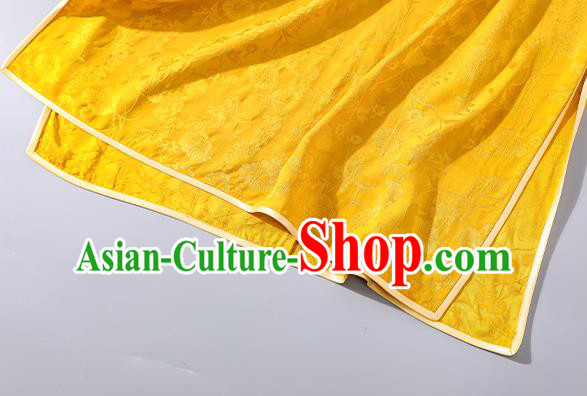 Asian Chinese Traditional Shanghai Beauty Qipao Dress Clothing Classical Golden Silk Cheongsam