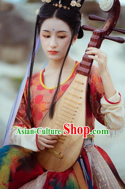 Traditional Chinese Tang Dynasty Palace Princess Historical Costume Ancient Court Lady Hanfu Dress