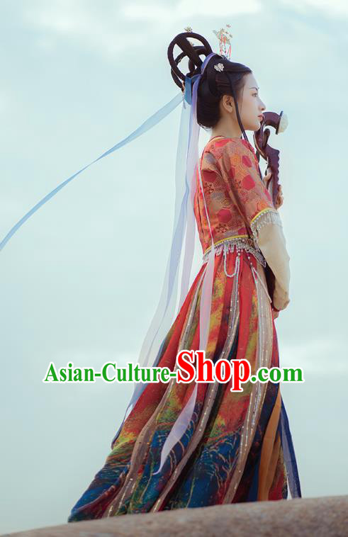 Traditional Chinese Tang Dynasty Palace Princess Historical Costume Ancient Court Lady Hanfu Dress