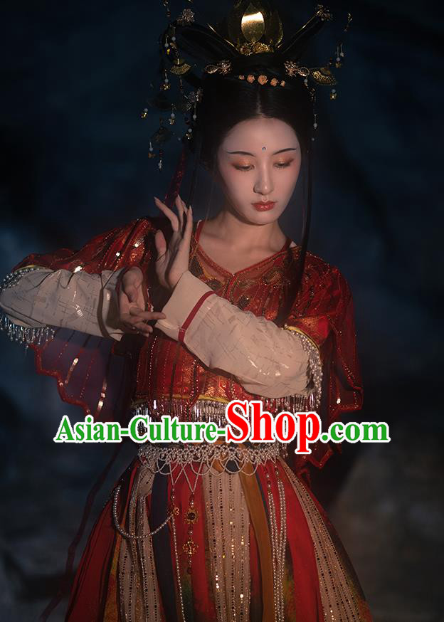 Traditional Chinese Tang Dynasty Palace Princess Historical Costume Ancient Court Lady Hanfu Dress