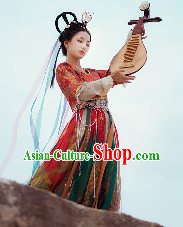 Traditional Chinese Tang Dynasty Palace Princess Historical Costume Ancient Court Lady Hanfu Dress