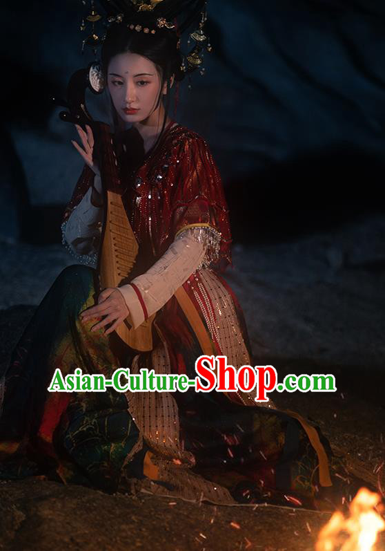 Traditional Chinese Tang Dynasty Palace Princess Historical Costume Ancient Court Lady Hanfu Dress