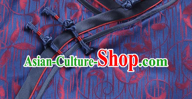 Asian Chinese Classical Purple Silk Cheongsam Costume Traditional Wedding Mother Brocade Qipao Dress