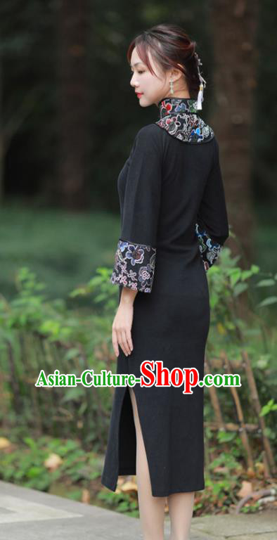 China National Stand Collar Qipao Dress Clothing Traditional Young Lady Slim Cheongsam