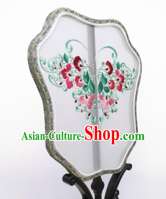 China Traditional Hanfu Fans Suzhou Embroidery Palace Fan Handmade Silk Fan