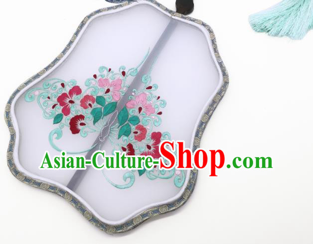 China Traditional Hanfu Fans Suzhou Embroidery Palace Fan Handmade Silk Fan