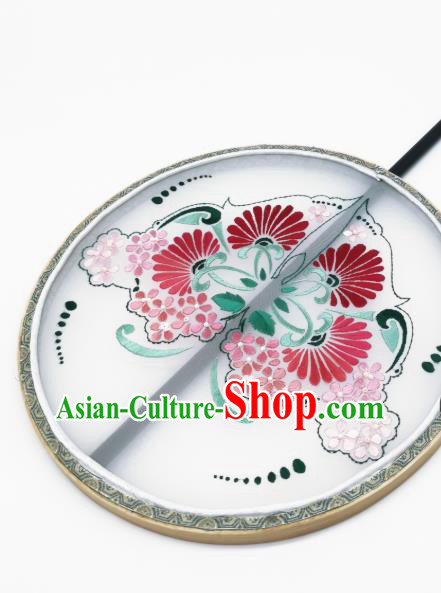 China Handmade Silk Circular Fan Traditional Hanfu Fans Suzhou Embroidery Palace Fan