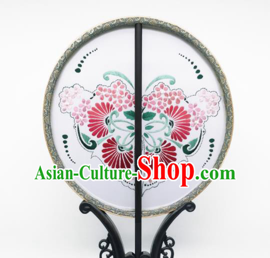China Handmade Silk Circular Fan Traditional Hanfu Fans Suzhou Embroidery Palace Fan