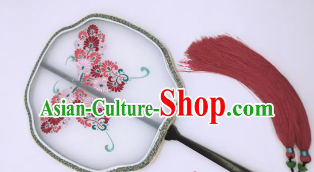 China Suzhou Embroidery Palace Fan Handmade Silk Fan Traditional Cheongsam Dance Fans