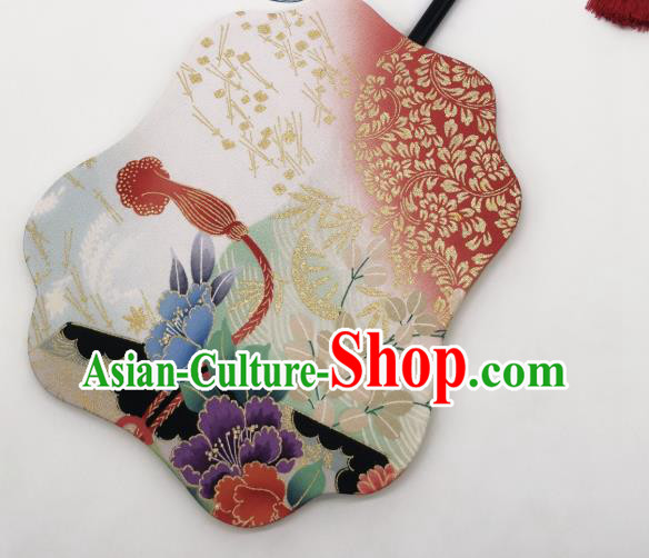 China Hand Painting Peony Palace Fan Traditional Cultural Dance Silk Fan Classical Hanfu Fans