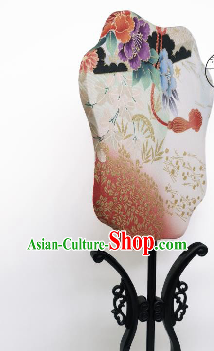 China Hand Painting Peony Palace Fan Traditional Cultural Dance Silk Fan Classical Hanfu Fans