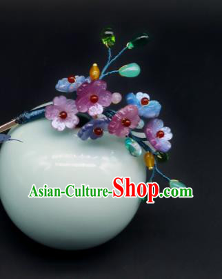Chinese Traditional Ming Dynasty Hanfu Hairpin Handmade Ancient Princess Plum Blossom Hair Stick