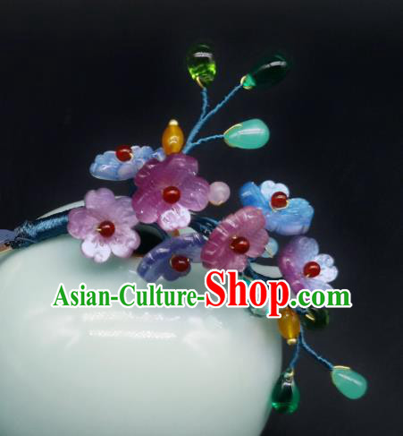 Chinese Traditional Ming Dynasty Hanfu Hairpin Handmade Ancient Princess Plum Blossom Hair Stick