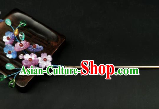 Chinese Traditional Ming Dynasty Hanfu Hairpin Handmade Ancient Princess Plum Blossom Hair Stick