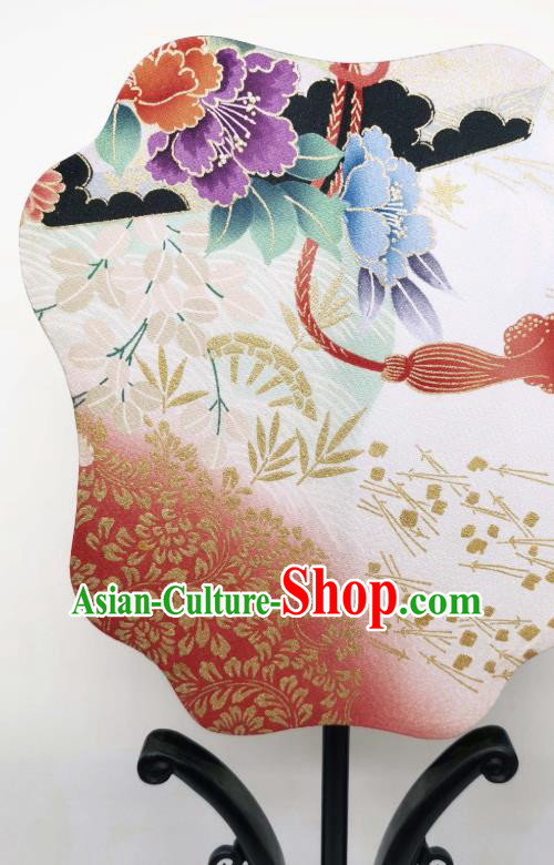 China Hand Painting Peony Palace Fan Traditional Cultural Dance Silk Fan Classical Hanfu Fans