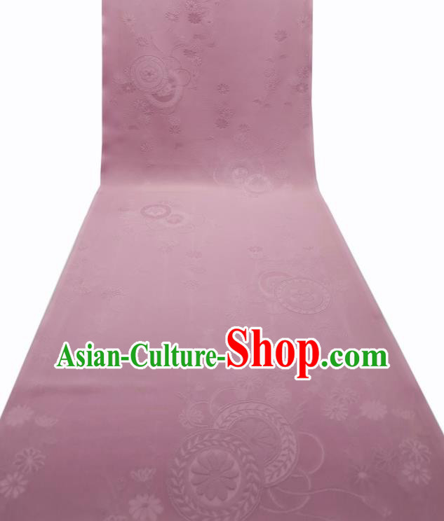Asian Japan Classical Wheel Pattern Silk Fabric Traditional Japanese Iromuji Kimono Pink Brocade Tapestry