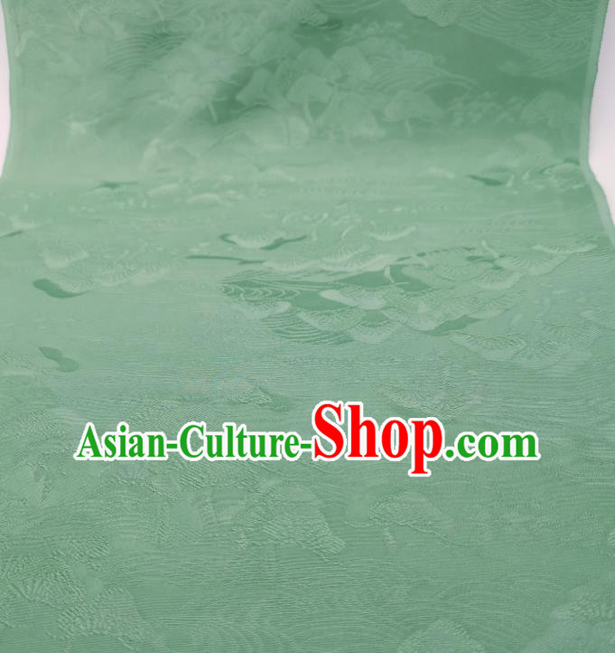 Asian Japan Traditional Iromuji Kimono Brocade Material Japanese Jacquard Green Fabric