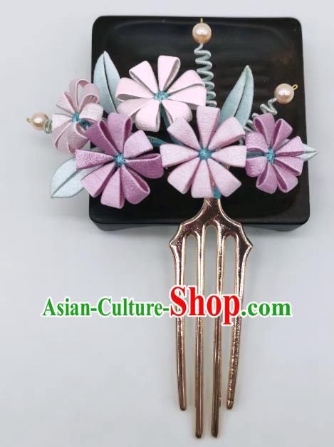 Chinese Traditional Hanfu Silk Daisy Hairpin Handmade Ancient Palace Lady Hair Comb