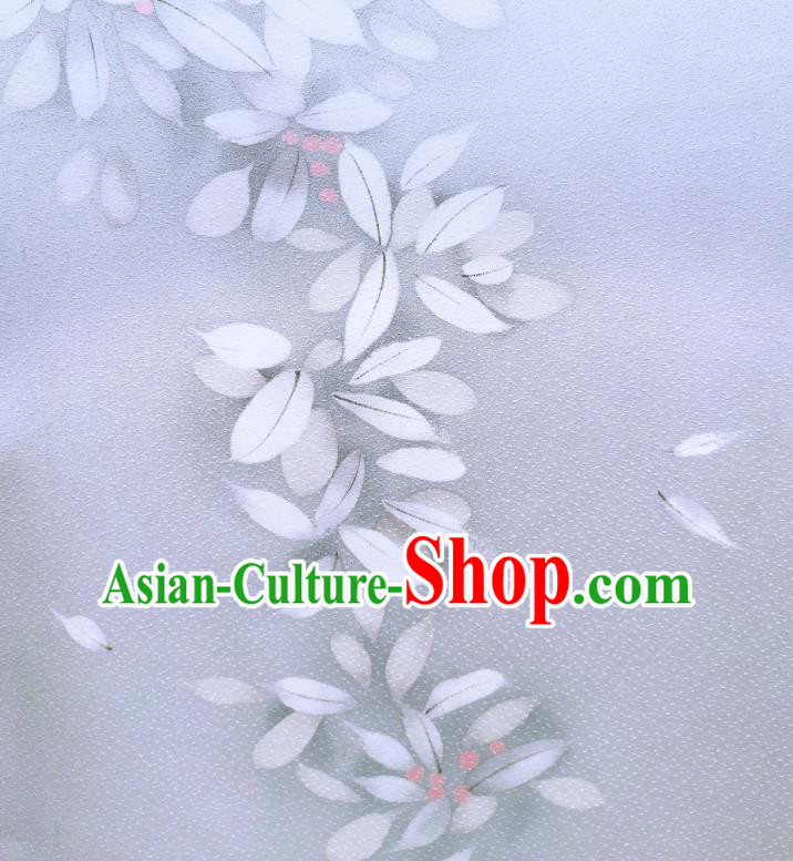 Asian Traditional Japanese Yukata Brocade Tapestry Japan Classical Kimono Light Blue Silk Fabric
