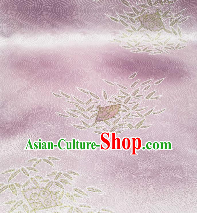 Asian Japan Brocade Tapestry Classical Kimono Silk Fabric Traditional Japanese Yukata Lilac Damask
