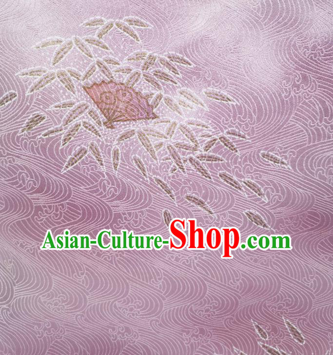 Asian Japan Brocade Tapestry Classical Kimono Silk Fabric Traditional Japanese Yukata Lilac Damask