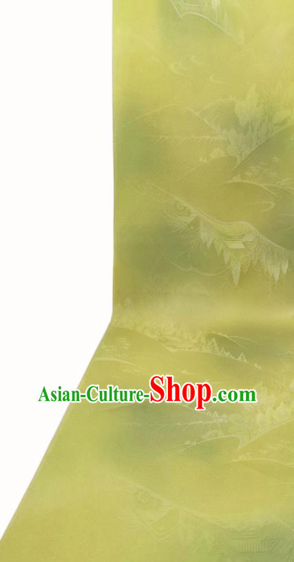 Asian Japan Light Green Brocade Japanese Classical Kimono Silk Fabric