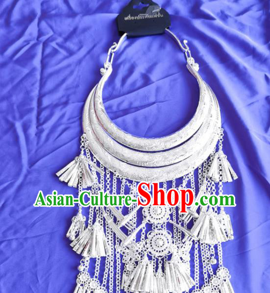China Miao Nationality Silver Necklace Accessories Traditional Guizhou Ethnic Necklet Jewelry