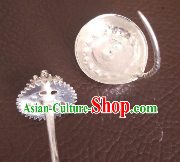 China Guizhou Miao Nationality Folk Dance Silver Hairpin Traditional Ethnic Woman Hair Accessories