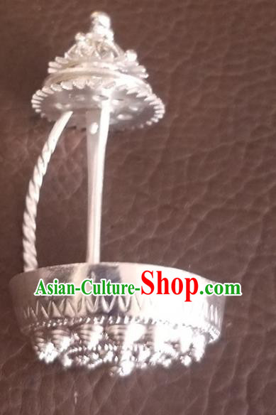 China Guizhou Miao Nationality Folk Dance Silver Hairpin Traditional Ethnic Woman Hair Accessories