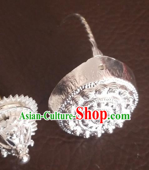 China Guizhou Miao Nationality Folk Dance Silver Hairpin Traditional Ethnic Woman Hair Accessories