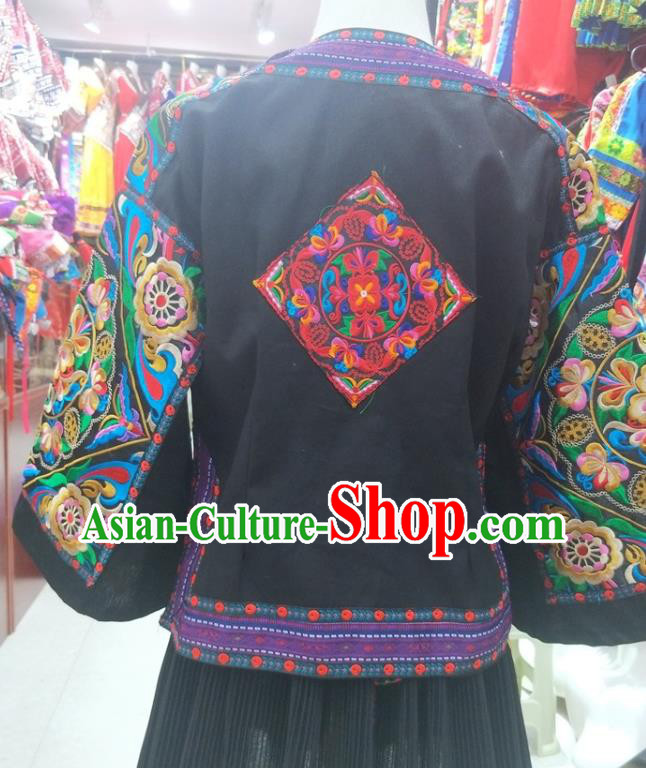 Chinese Hmong Ethnic Woman Costumes Traditional Guizhou Miao National Minority Folk Dance Clothing